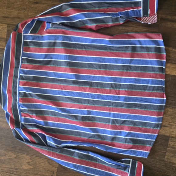 Haupt Slim Fit Button Down Striped Multicolor Men's Shirt L 16.5 - Picture 9 of 11